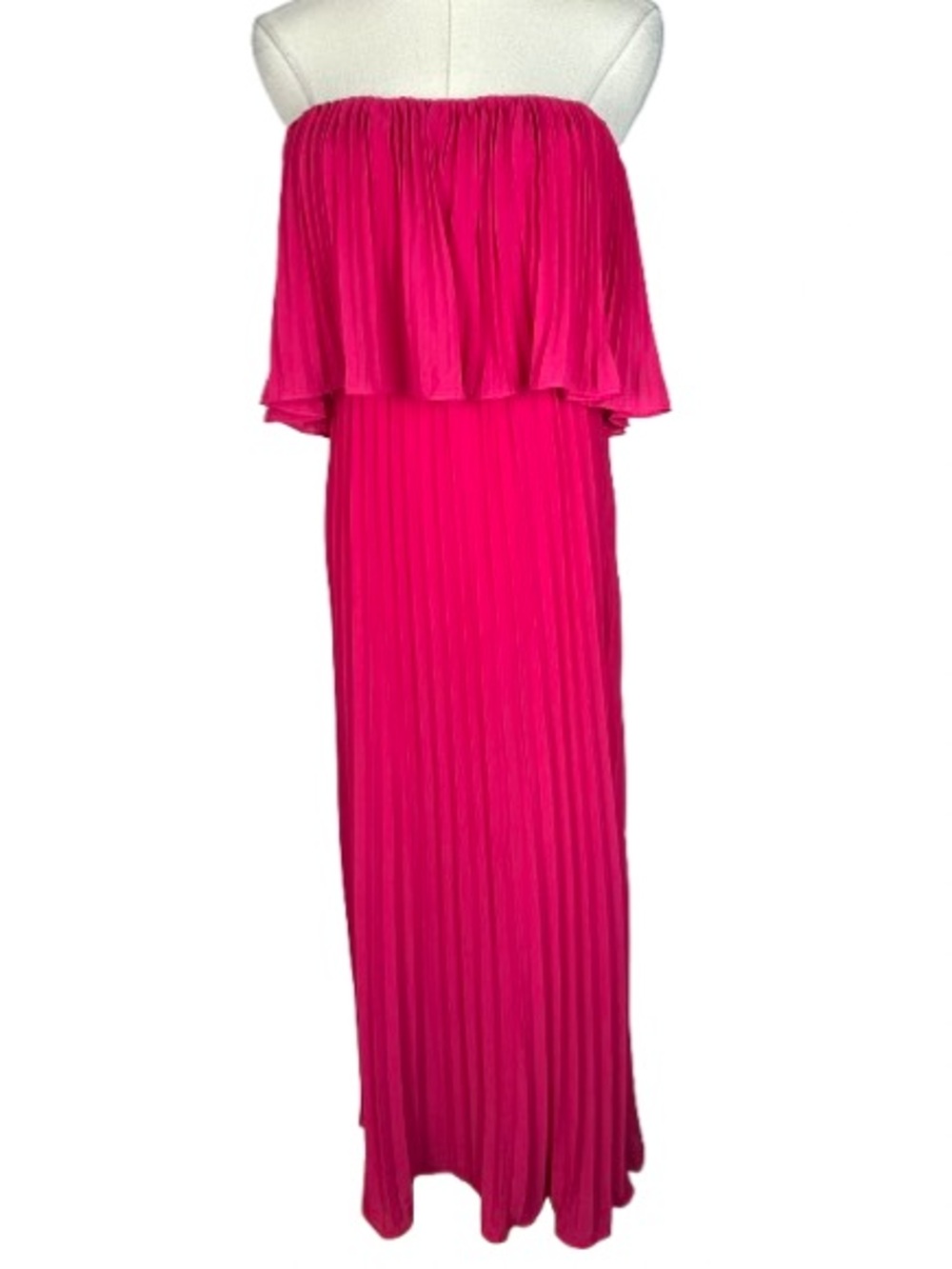 Lulu's Strapless Hot Pink Maxi Dress